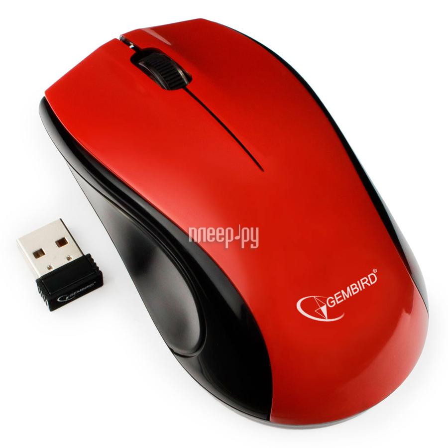 Mouse Wireless Gembird MUSW-320-R Red
