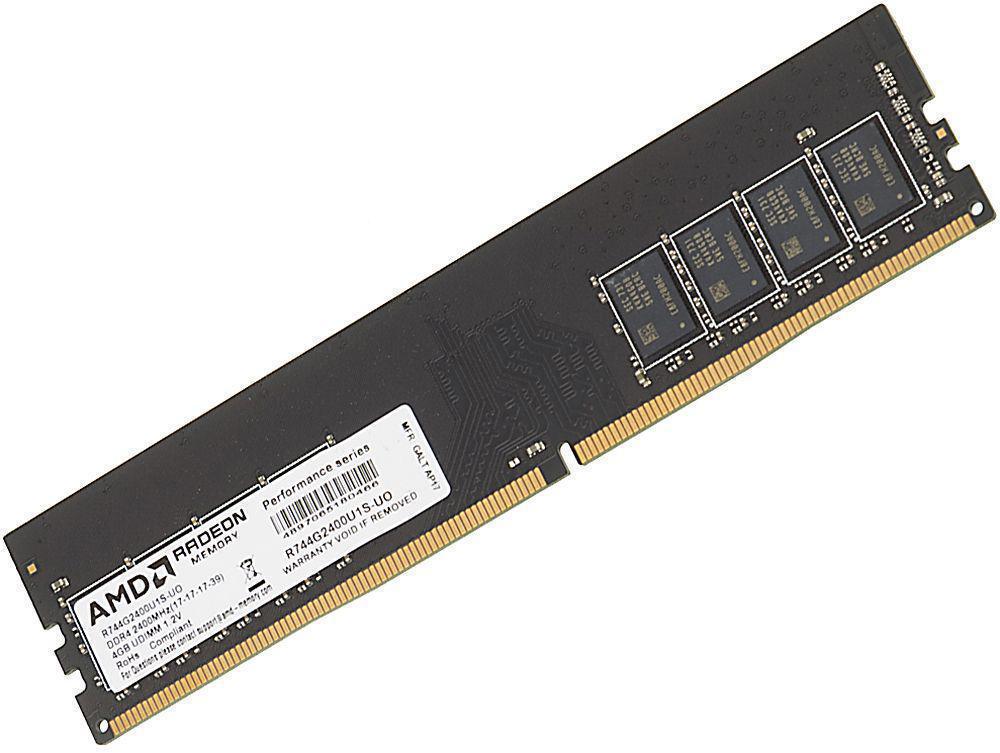 DDR4 4GB PC-19200 2400MHz AMD Radeon R7 Perfomance Series (R744G2400U1S-UO) 15-15-15-36 1.2V OEM