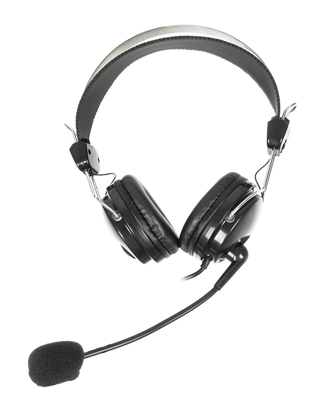 Гарнитура A4Tech HS-7P Black, регулируемое оголовье, регулят. громк.+ выкл. микрофона, 2м кабель