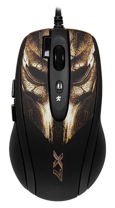 Mouse A4 Tech XL-750BH Bronze Mask Gamer LAZER Mouse, 3600DPI, 7btn+Roll, Black-Brown, USB, RTL
