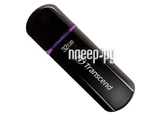 32 Gb Transcend JetFlash 600 TS32GJF600 Black/Purple USB2.0 (с колпачком/пластик) Retail