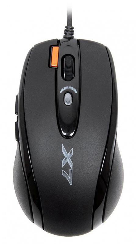 Mouse A4 Tech X-718BK 3xFire Game Optical Mouse, 2000DPI, 7btn+Roll, Black, USB, RTL