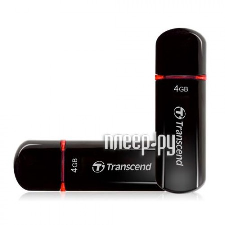 4 Gb Transcend JetFlash 600 TS4GJF600 Black (с колпачком/пластик) Retail