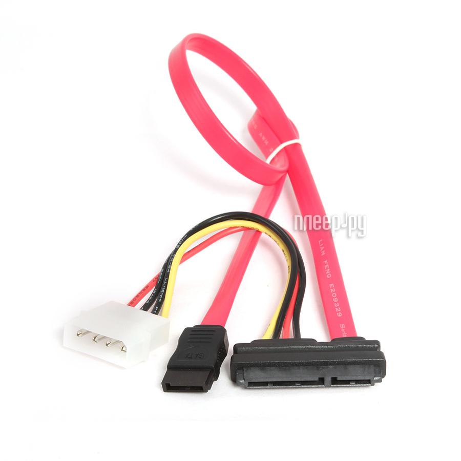 Кабель SATA Combo Data & Power Gembird CC-SATA-C1 (molex+SATA/SATA, 15pin+7pin, (инт 35см, пит.15см)