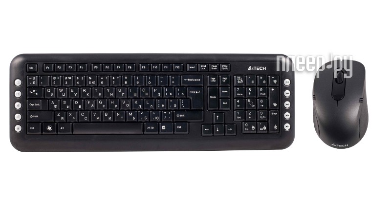 Клавиатура + мышь A4-Tech Wireless 7200N V-Track Black (GL-100+G7-630N, USB)