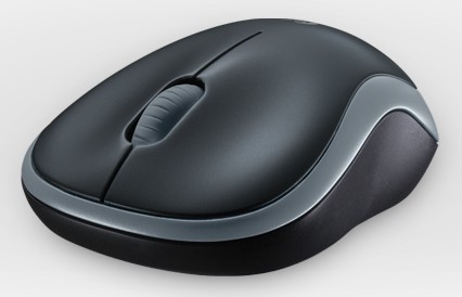 Mouse Wireless Logitech M185 (910-002238) 3btn+Roll, Black/Grey, mini-приёмник, USB, RTL