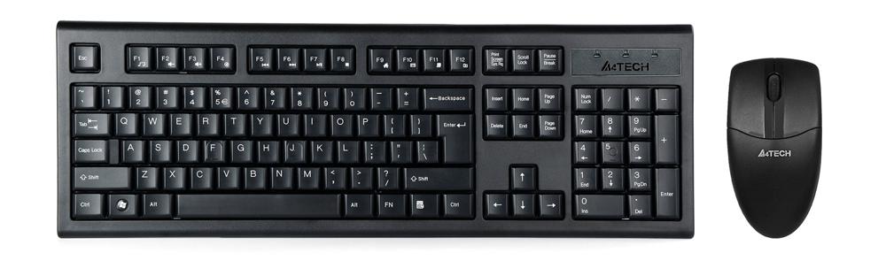 Клавиатура + мышь A4-Tech Wireless 3100N V-Track Black (NUM, Кл-ра М/Мед GK-85+G3-220N0, USB)