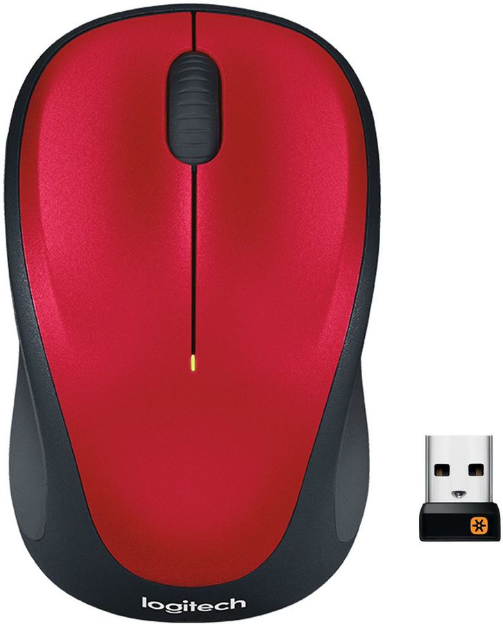 Mouse Wireless Logitech M235 (910-002497) 3btn+Roll, Red, USB, RTL