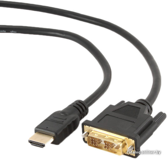 Кабель HDMI- DVI Gembird, 7.5м (CC-HDMI-DVI-7.5MC), 9M/19M, single link позолоченные контакты, Black
