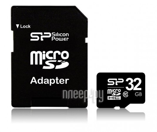 Micro SD 32 Gb Silicon Power Class 10 (SP032GBSTH010V10-SP) (SD adapter) RTL