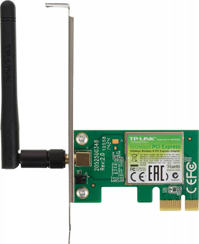 Wireless PCI-E Adapter 150Mb/s TP-Link (TL-WN781ND) (802.11b/g/n), RTL
