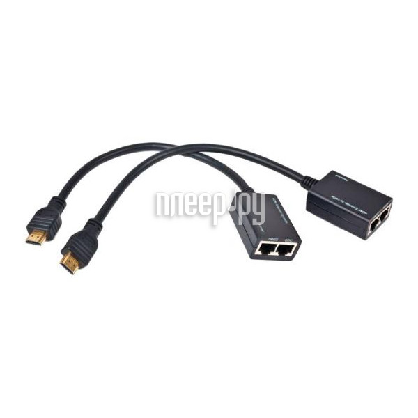 Удлинитель HDMI по витой паре Gembird/Cablexpert DEX-HDMI-01, HD19Mx2/RJ45Fx2