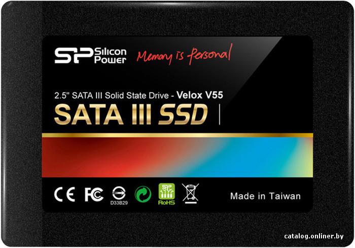 SSD 2,5" SATA-III Silicon Power 60Gb Velox V55 (SP060GBSS3V55S25) (MLC, 465/556 Mb/s, 79000 IOPS) RTL