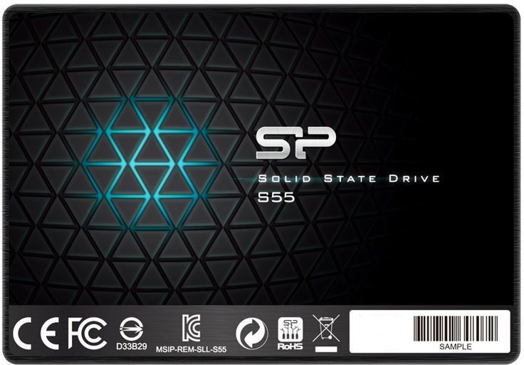 SSD 2,5" SATA-III Silicon Power 240Gb Slim S55 (SP240GBSS3S55S25) (440/550 Mb/s, 80000 IOPS) RTL