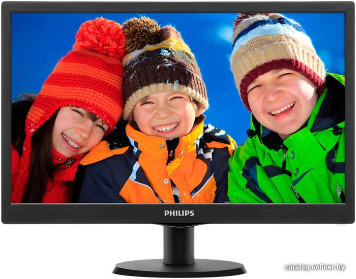 19.5" Philips 203V5LSB26/62 Black LED 1600x900, 16:9, 600:1 (10M:1), 90°/50°, 5ms, 200cd/m2, D-Sub