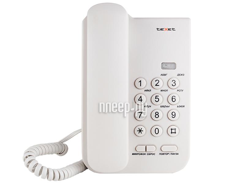 Телефон проводной teXet TX-212 White-Grey RTL