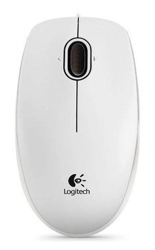 Mouse Logitech B100 (910-003360) Optical Mouse USB, White RTL