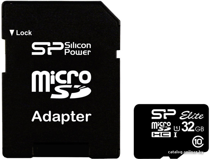Micro SD 32 Gb Silicon Power Class 10 UHS-I SDHC (SP032GBSTHBU1V10-SP) (SD adapter) RTL