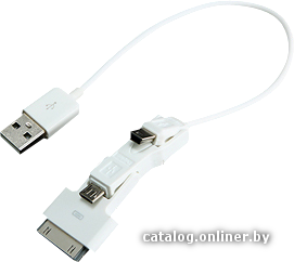 Зарядное устройство USB Gembird A-USBTO12B 3 в1 для зарядки мобильных устройств через разъемы mini-USB, micro-USB, iPhone4, iPad.