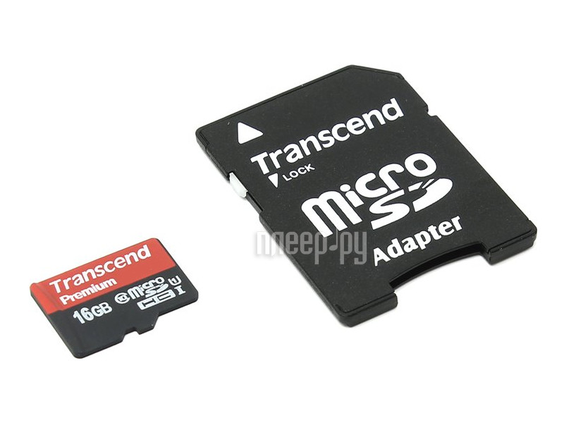 Micro SD 16 Gb Transcend Class 10 TS16GUSDU1 (Adapter SD) RTL