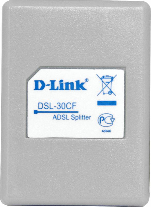 Сплиттер ADSL Annex A, L, M D-Link DSL-30CF/RS (c телефонным кабелем 12 см.)