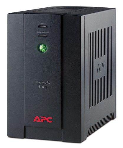 Источник бесперебойного питания APC Back-UPS 800VA (BX800CI-RS) (800VA/ 480W, 4 розетки, AVR, Защита телефонной линии, 1x12В9Ач) RTL