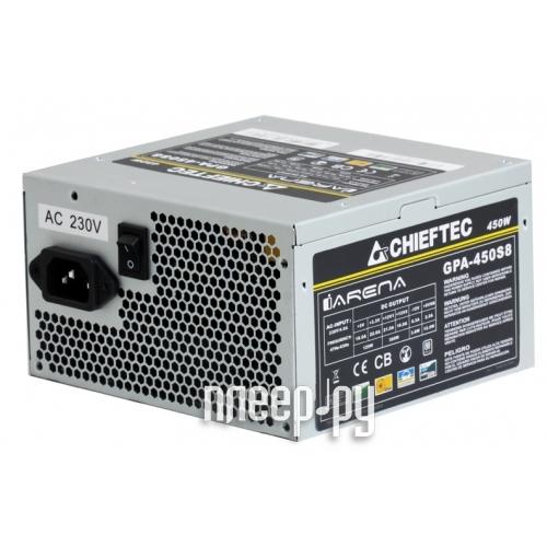БП Chieftec iArena 450W GPA-450S8 (ATX 2.3, 24+4-pin, 1x6-pin, 1x6/8-pin, 2xHDD, 1xFDD, 3xSATA, 120mm, APFC, 80+) OEM
