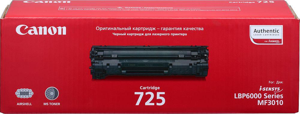 Картридж Canon 725 для Canon i-SENSYS MF3010, LBP6000 Series (Чёрный. 1600 страниц) Оригинал 3484B005