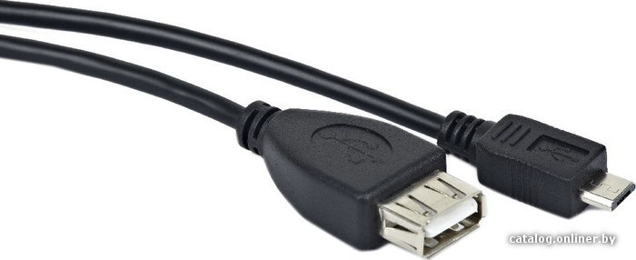 Кабель USB 2.0 OTG A-microB 0,15m Gembird A-OTG-AFBM-001 Black