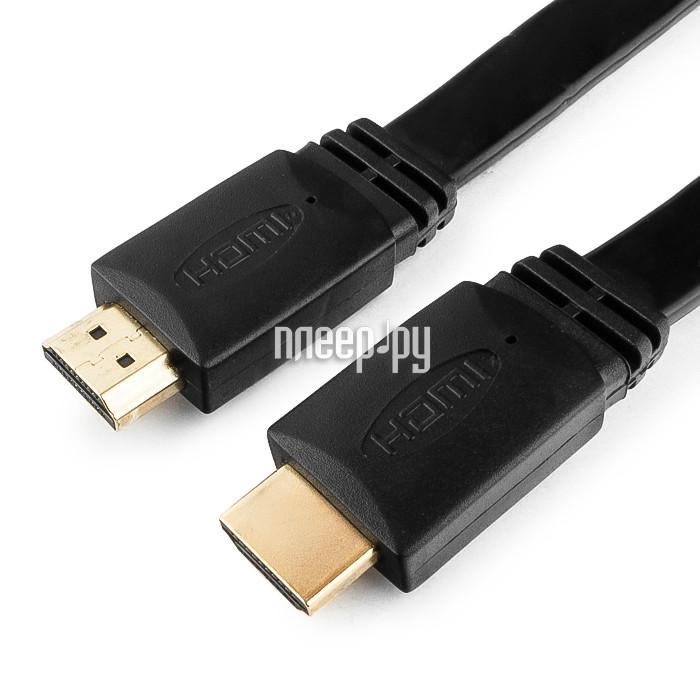 Кабель HDMI- HDMI Gembird 1.0m ver2.0, (CC-HDMI4F-1M), плоский, позолоченные контакты, Black, Blister pack