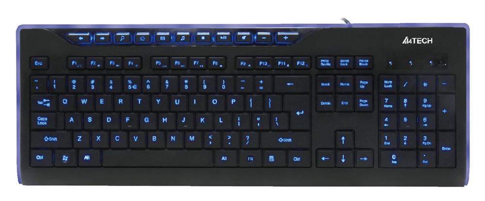 Клавиатура A4 Tech KD-800L Black/Blue Light X-Slim LED Lighting, USB