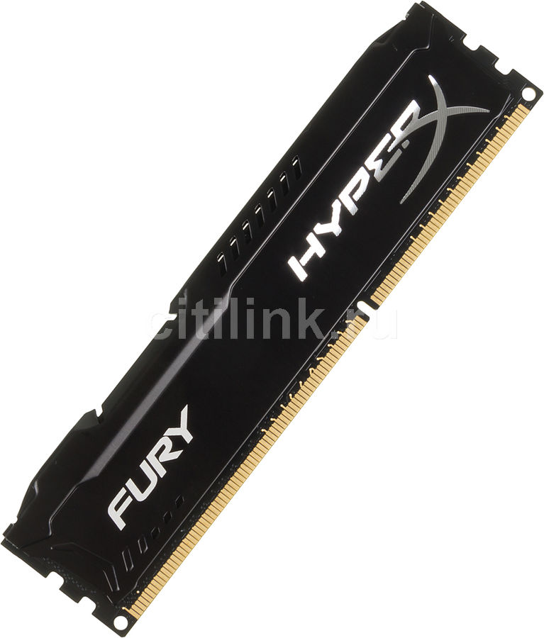 DDR III 4096MB PC-12800 1600MHz Kingston HyperX Fury Black (HX316C10FB/4) CL10 10-10-10 1.5V RTL