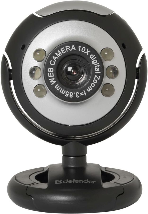 Web-cam Defender C-110 Black (0.3Mp, подсветка, кнопка фото, 63110) RTL