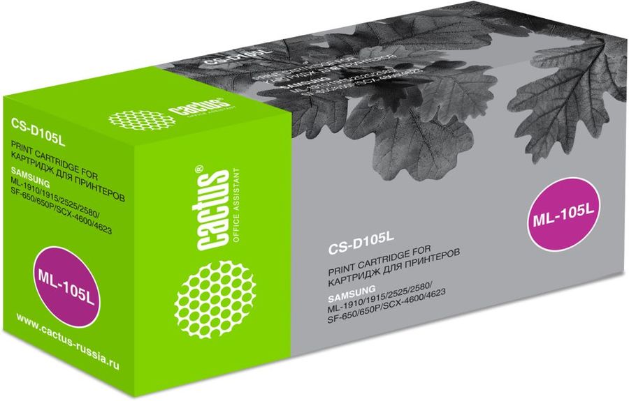 Картридж Cactus CS-D105L черный для Samsung ML-1910 1915 2525 2580 SCX-4600 SF-650 (2500стр.)