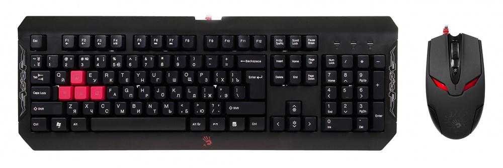 Клавиатура + мышь A4-Tech Bloody Q1100 (Q100+S2) черный USB Gamer