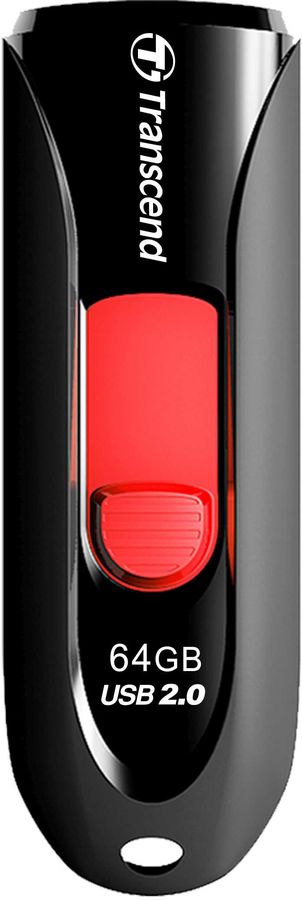 64 Gb Transcend JetFlash 590 TS64GJF590K Black/Red USB2.0 (выдвижной/пластик) Retail
