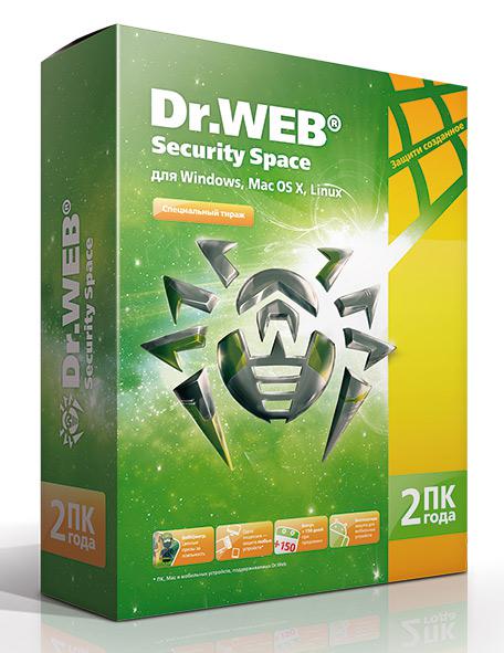 ПО Dr. Web® Security Space 2-Desktop 2-year Base CD box (BHW-B-24M-2-A3)