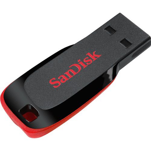 64 Gb SanDisk Cruzer Blade SDCZ50-064G-B35 Black/Red (без корпуса/пластик) Retail