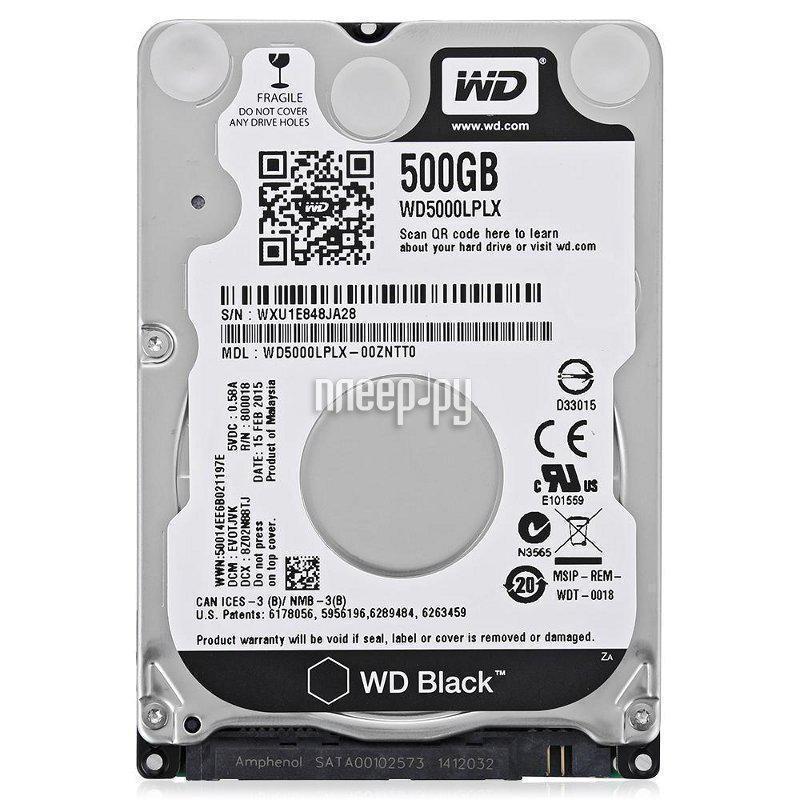 HDD 2,5" SATA WD 500GB Black (WD5000LPLX) 7200RPM 32MB SATA-3 6Gb