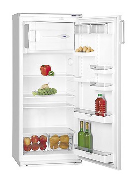 Холодильник Атлант МХ-2823-80 (Холодильник с компоновкой камер морозильник вверху класс энергопотребления A объем холодильной камеры 215 л; объем морозильной камеры 30 л; электромеханическое управление; количество компрессоров 1; цвет белый)