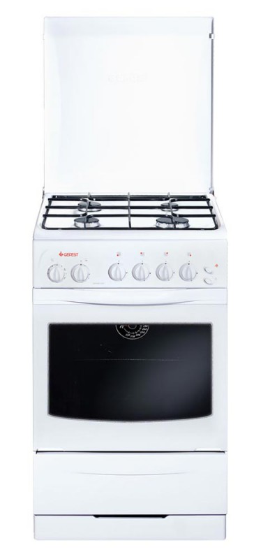 Кухонная плита GEFEST ПГ3200-05 (50х57х85 см. Газ-контроль духовки. Электророзжиг горелок стола. Подсветка духовки. Термоуказатель духовки. Выдвижной ящик. Регулировочные ножки. Белая)