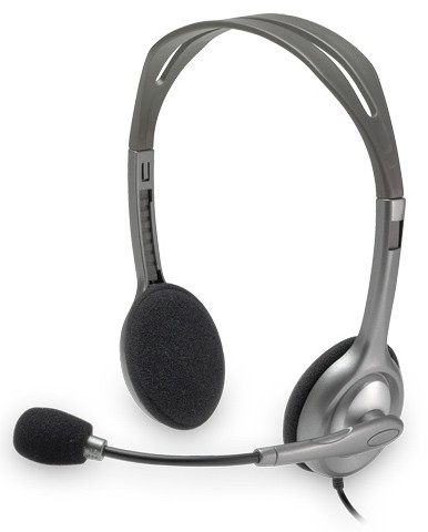 Уцен. Гарнитура Logitech Stereo Headset H110 (проводная гарнитура с накладными наушниками, микрофон с шумоподавлением, разъем 2 x mini jack 3.5 mm, кабель 1.8 м)