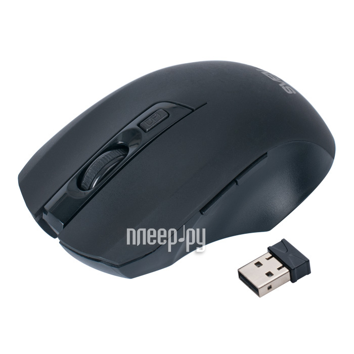 Mouse Wireless Sven RX-350, 1200/1800 dpi, Nano-ресивер, 5 кнопок, покрытие Soft Touch, Black