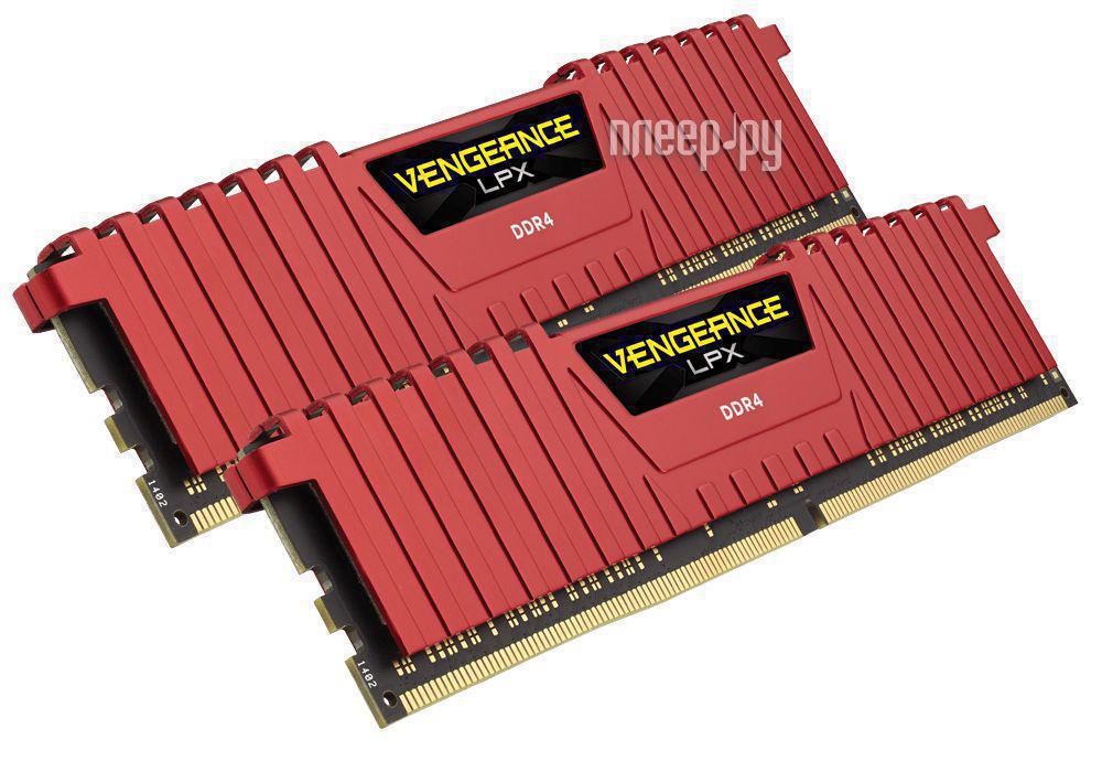 DDR4 16GB KITof2 PC-29800 3733MHz Corsair Vengeance LPX Red (CMK16GX4M2B3733C17R) CL17 RTL
