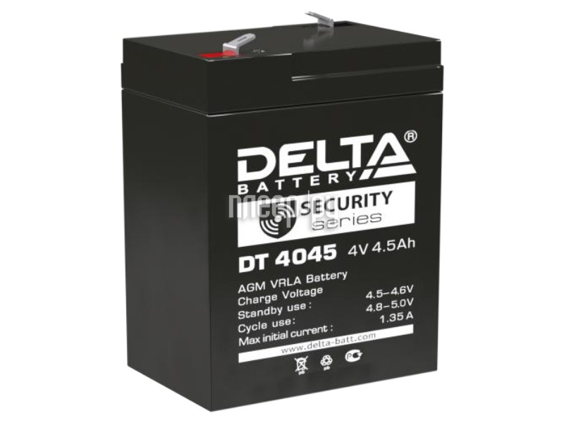 UPS Аккумулятор  Delta  DT 4045 4V/4.5Ah 70/47/105, 0.5кг,  F1