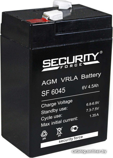 UPS Аккумулятор  Security Force SF 6045 6V/4.5Ah 70/47/100, 0.64кг, F1