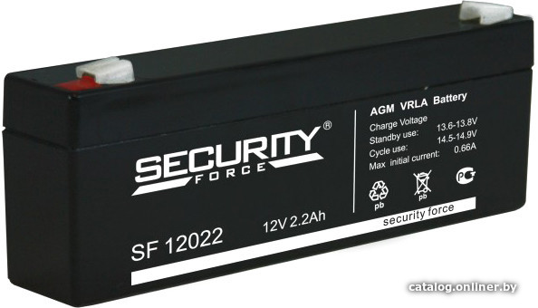 UPS Аккумулятор Security Force, SF 12022 12V/2.2Ah 178/35/67, 0.93кг,  F1