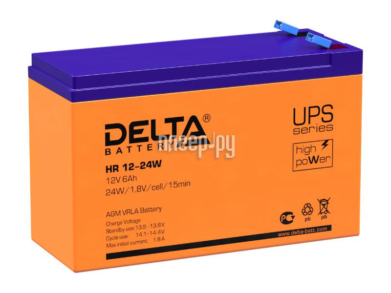 UPS Аккумулятор Delta  HR 12-24 W  12V/6Ah 151/52/99, 2.17кг,  HighRate, F2