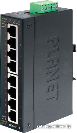 Switch Planet IGS-801T IP30 Slim type 8-Port/-40 to 75°C Industrial