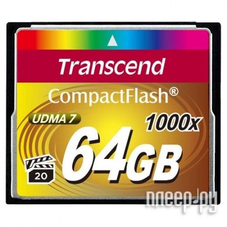 Compact Flash Card 64Gb Transcend (TS64GCF1000) 1000x RTL